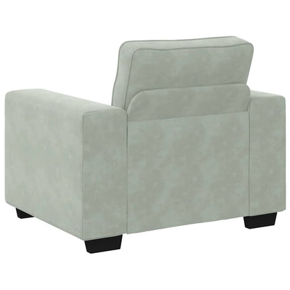 3-Delige Loungeset Met Kussens Fluweel Lichtgrijs