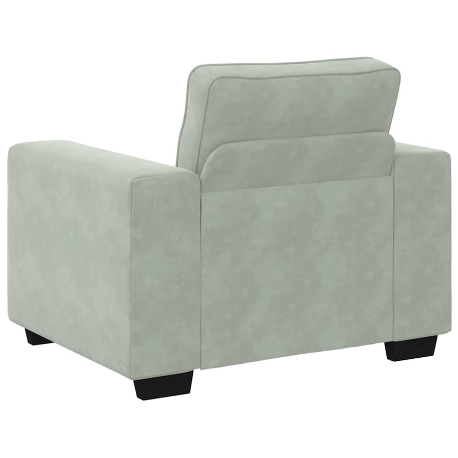 3-Delige Loungeset Met Kussens Fluweel Lichtgrijs