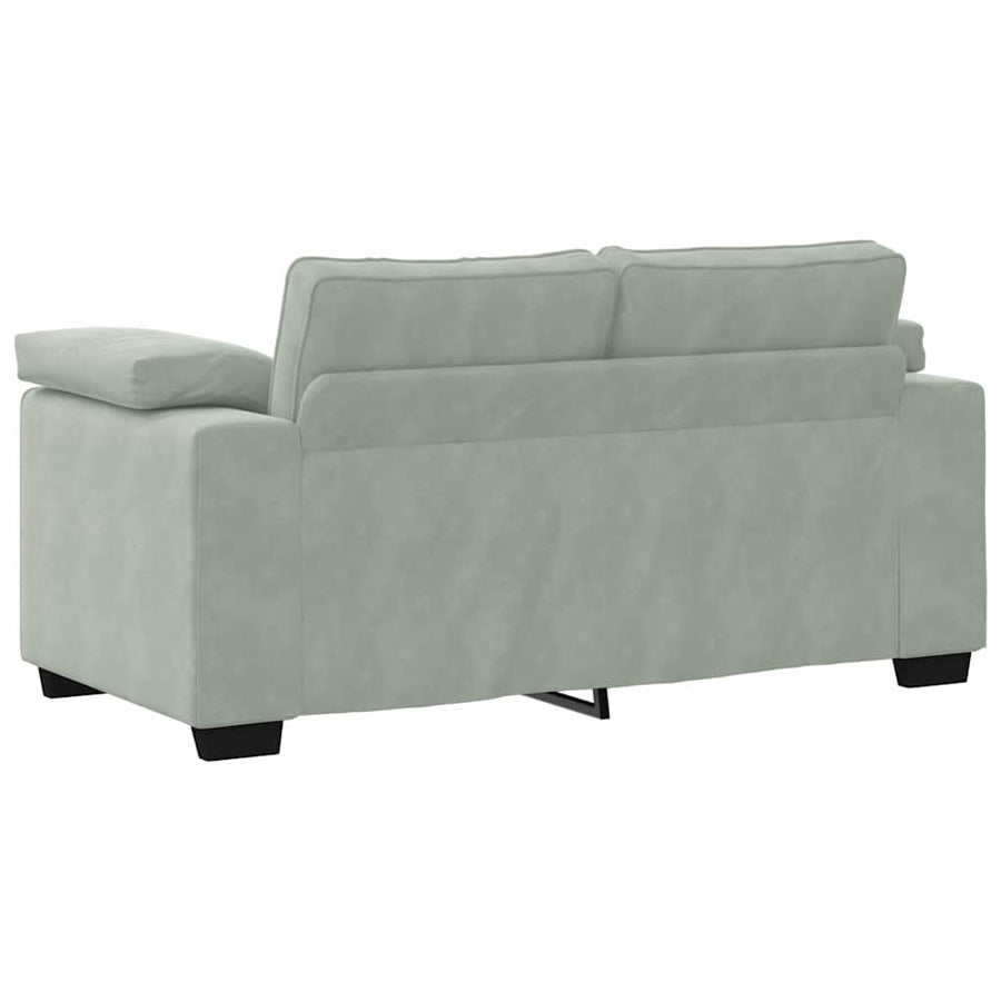 3-Delige Loungeset Met Kussens Fluweel Lichtgrijs
