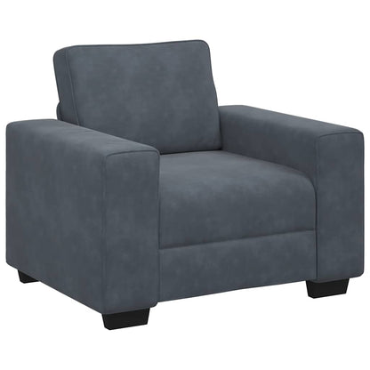3-Delige Loungeset Met Kussens Fluweel Donkergrijs