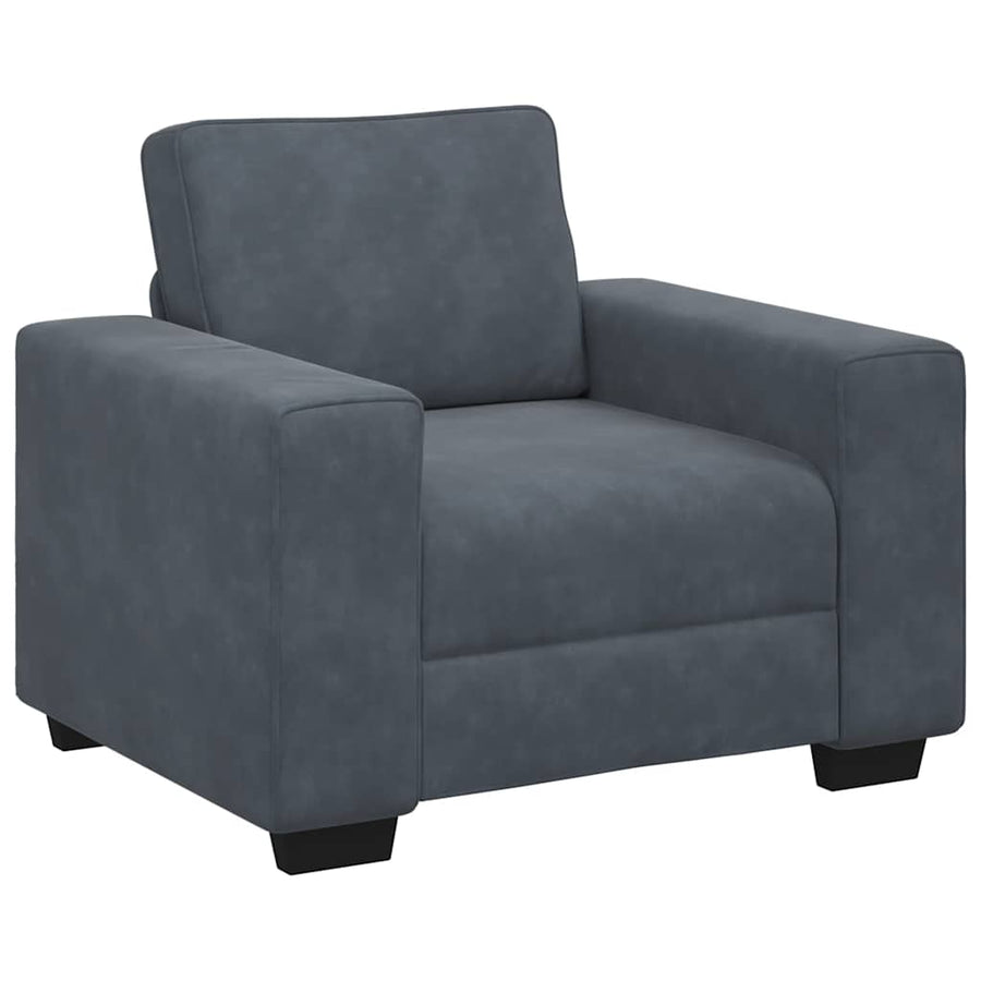 3-Delige Loungeset Met Kussens Fluweel Donkergrijs