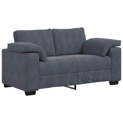 3-Delige Loungeset Met Kussens Fluweel Donkergrijs