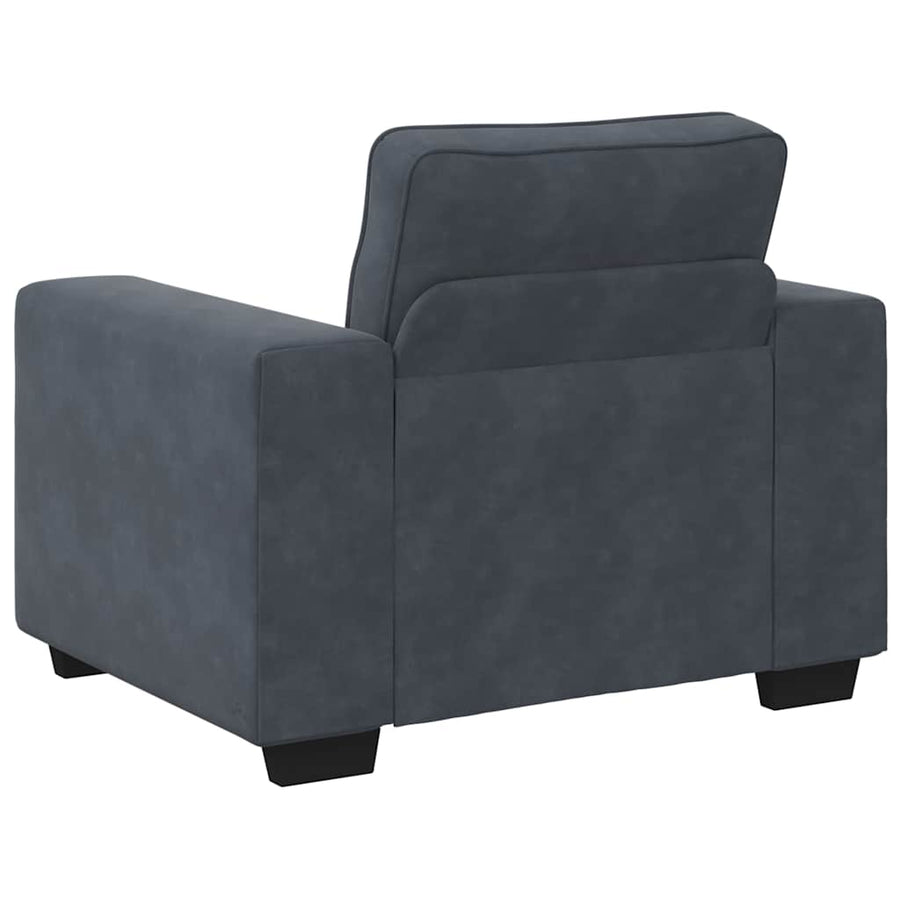3-Delige Loungeset Met Kussens Fluweel Donkergrijs