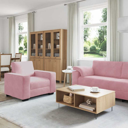 3-delige Loungeset met kussens fluweel roze