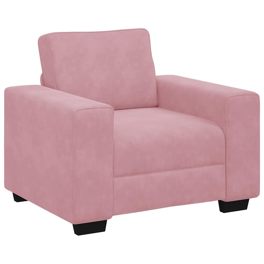 3-delige Loungeset met kussens fluweel roze
