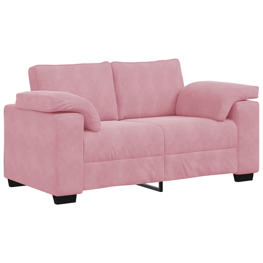 3-delige Loungeset met kussens fluweel roze