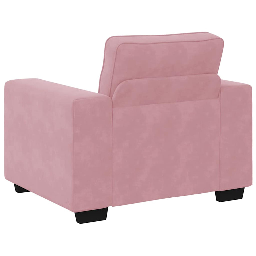 3-delige Loungeset met kussens fluweel roze