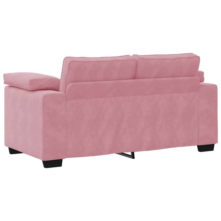 3-delige Loungeset met kussens fluweel roze