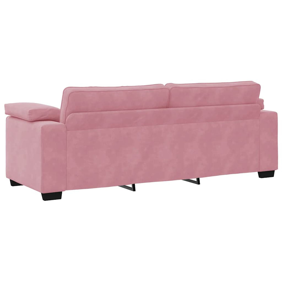 3-delige Loungeset met kussens fluweel roze