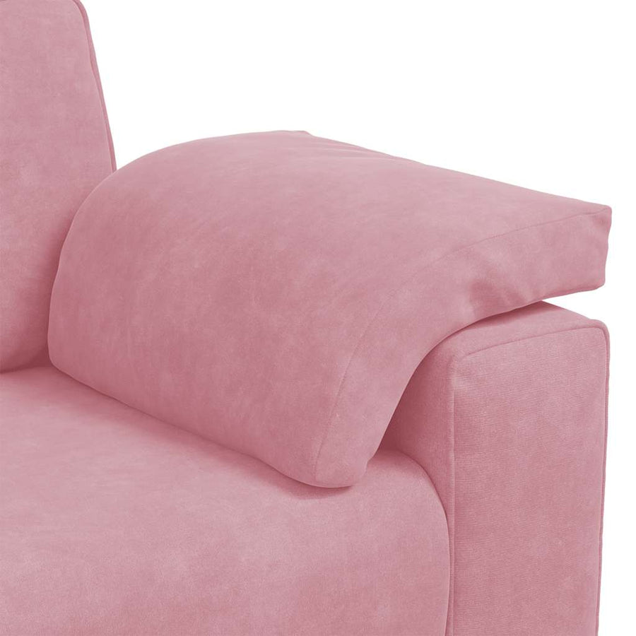 3-delige Loungeset met kussens fluweel roze