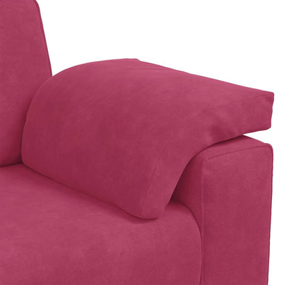 3-delige Loungeset met kussens fluweel wijnrood