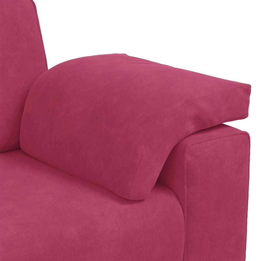 3-delige Loungeset met kussens fluweel wijnrood