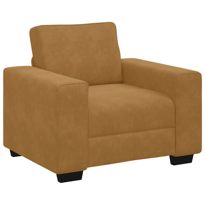 3-delige Loungeset met kussens fluweel bruin
