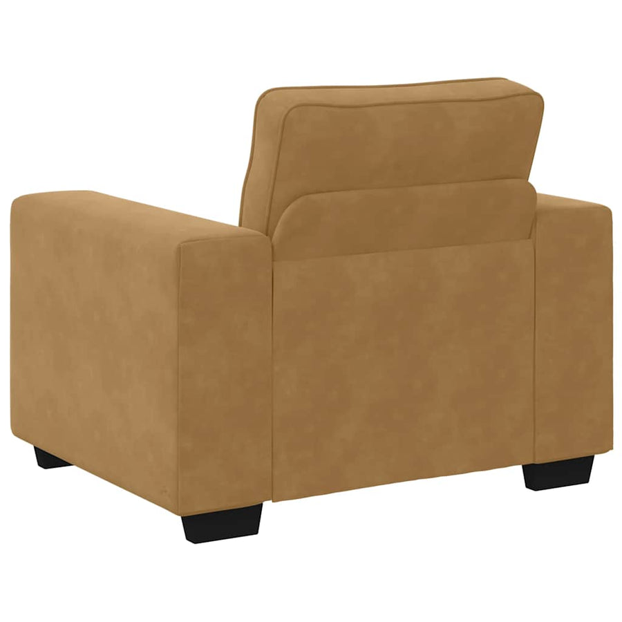 3-delige Loungeset met kussens fluweel bruin