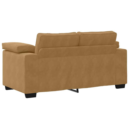 3-delige Loungeset met kussens fluweel bruin