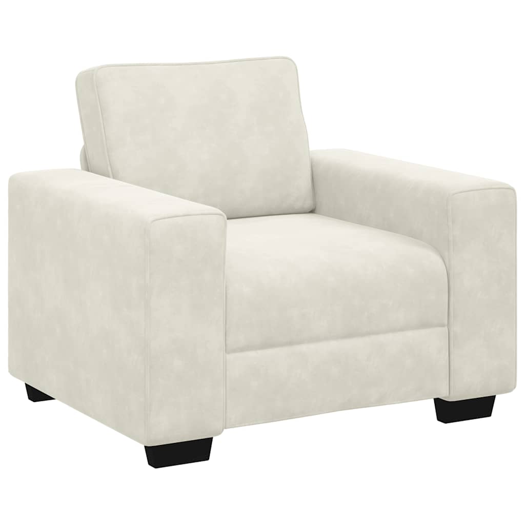 3-Delige Loungeset Met Kussens Fluweel Kleurig Crème