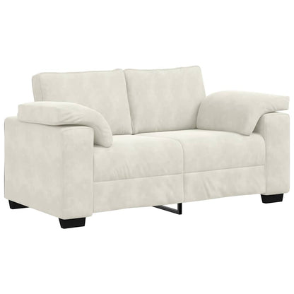 3-Delige Loungeset Met Kussens Fluweel Kleurig Crème