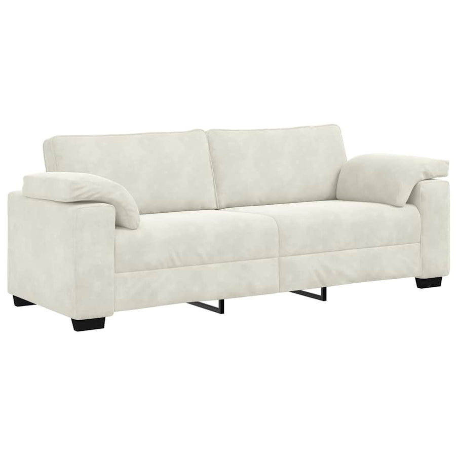 3-Delige Loungeset Met Kussens Fluweel Kleurig Crème
