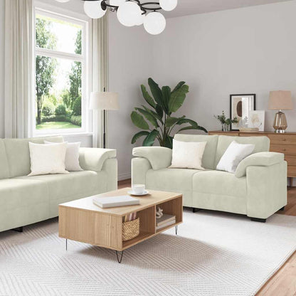 3-Delige Loungeset Met Kussens Fluweel Kleurig Crème