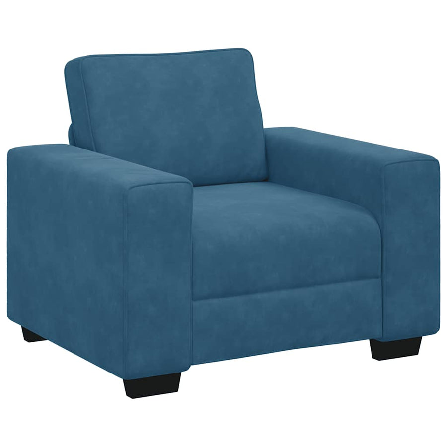 3-delige Loungeset met kussens fluweel blauw