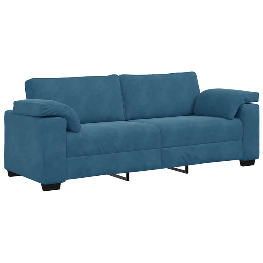 3-delige Loungeset met kussens fluweel blauw