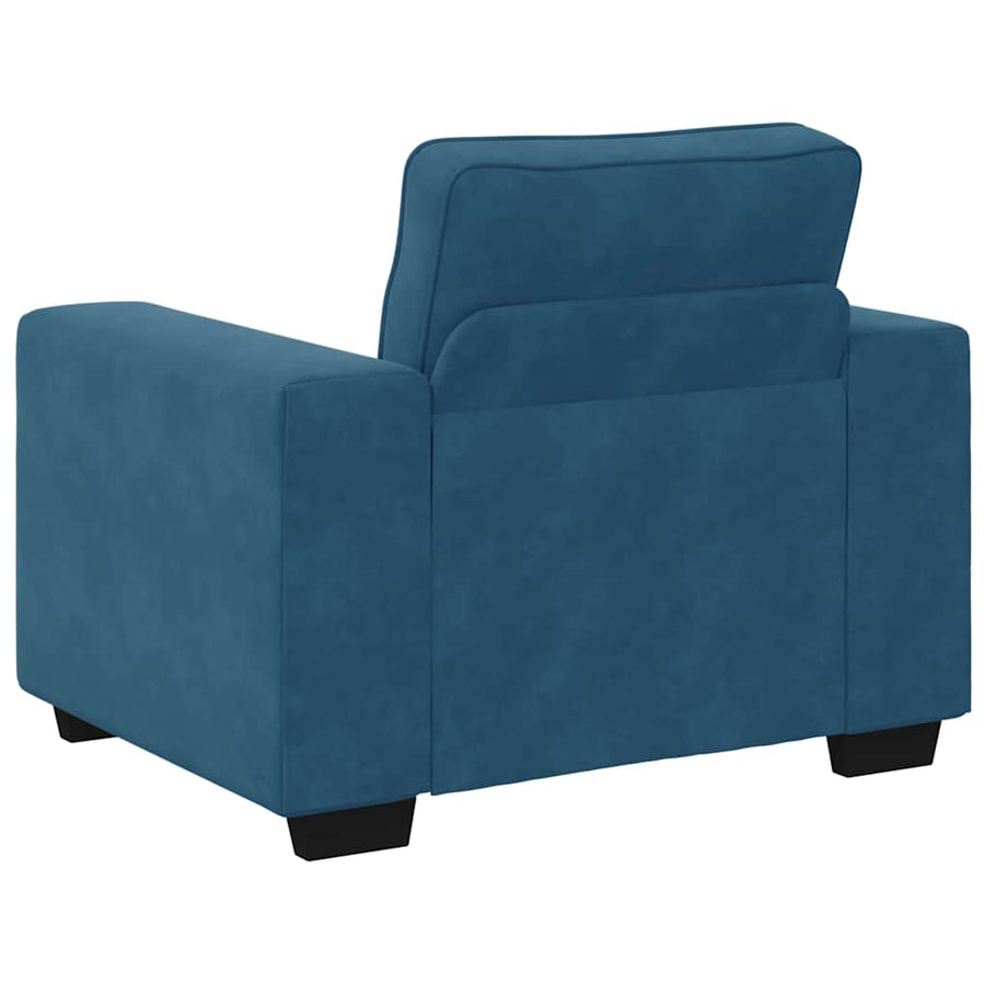 3-delige Loungeset met kussens fluweel blauw