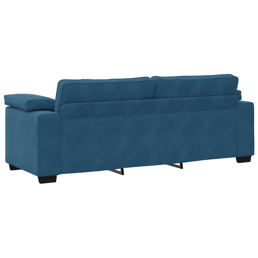 3-delige Loungeset met kussens fluweel blauw