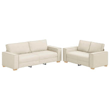 Bank 2 pcs Beige Linnen-mix stof