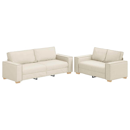 Bank 2 pcs Beige Linnen-mix stof