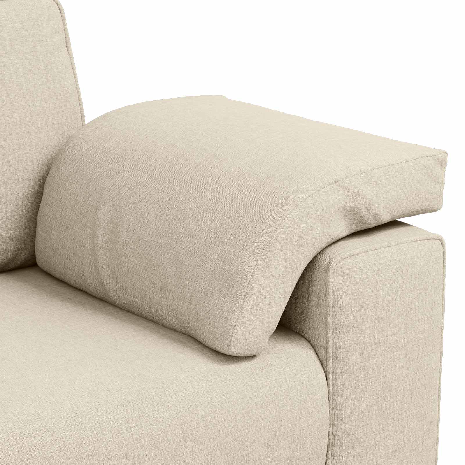 Bank 2 pcs Beige 219 x 80 x 82 cm Linnen-mix stof