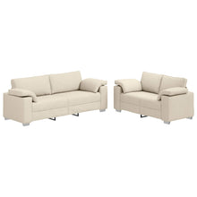 Bank 2 pcs Beige 219 x 80 x 82 cm Linnen-mix stof