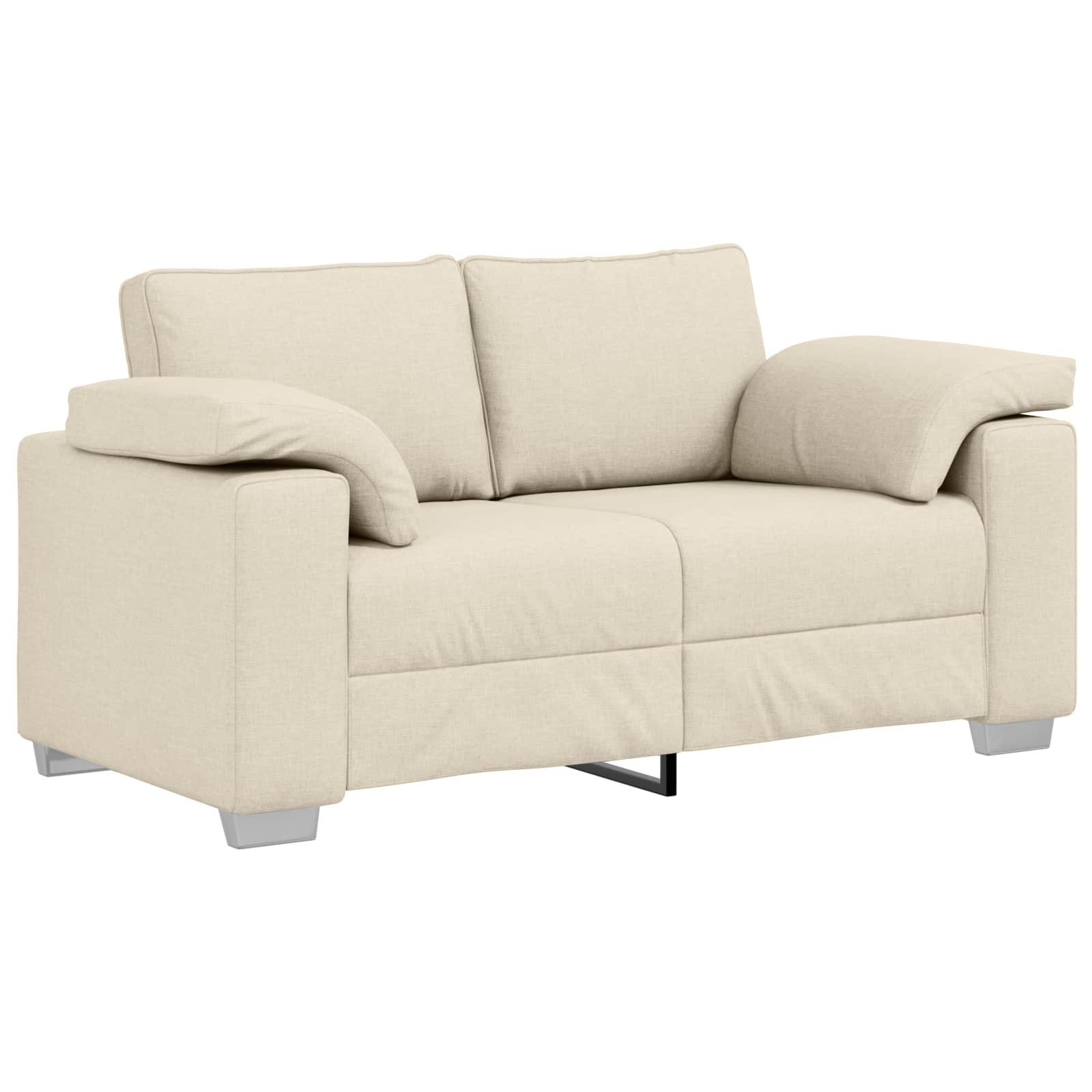 Bank 2 pcs Beige 219 x 80 x 82 cm Linnen-mix stof
