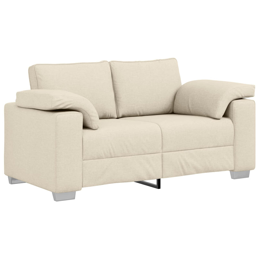 Bank 2 pcs Beige 219 x 80 x 82 cm Linnen-mix stof