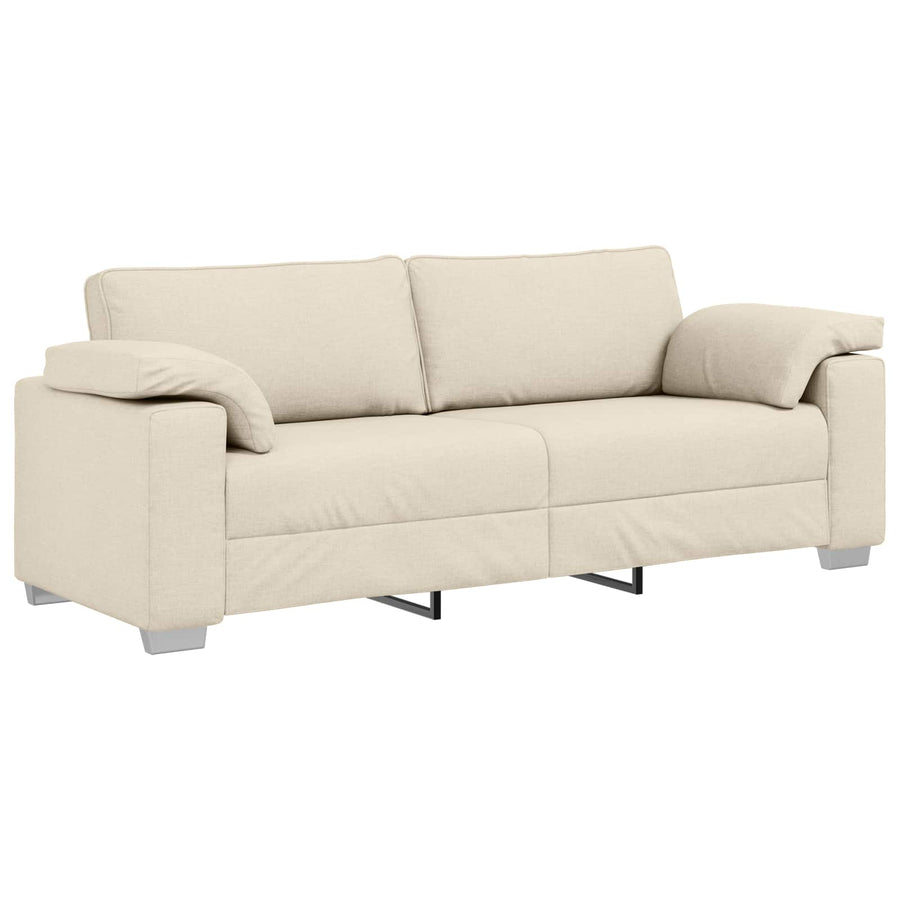 Bank 2 pcs Beige 219 x 80 x 82 cm Linnen-mix stof