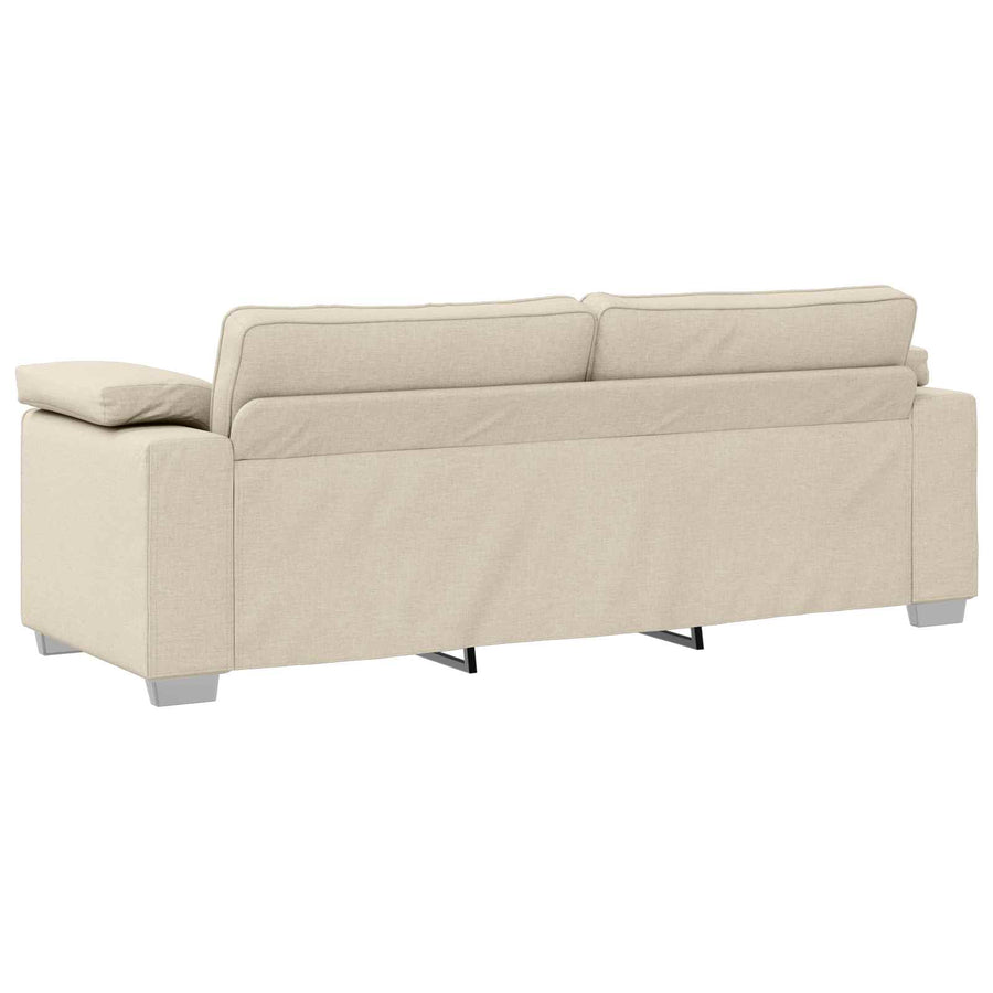 Bank 2 pcs Beige 219 x 80 x 82 cm Linnen-mix stof