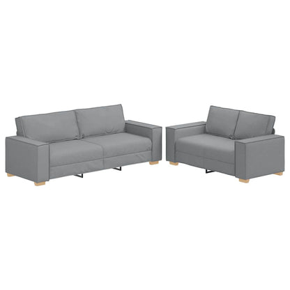 2-Delige Loungeset Met Kussens Stof Lichtgrijs