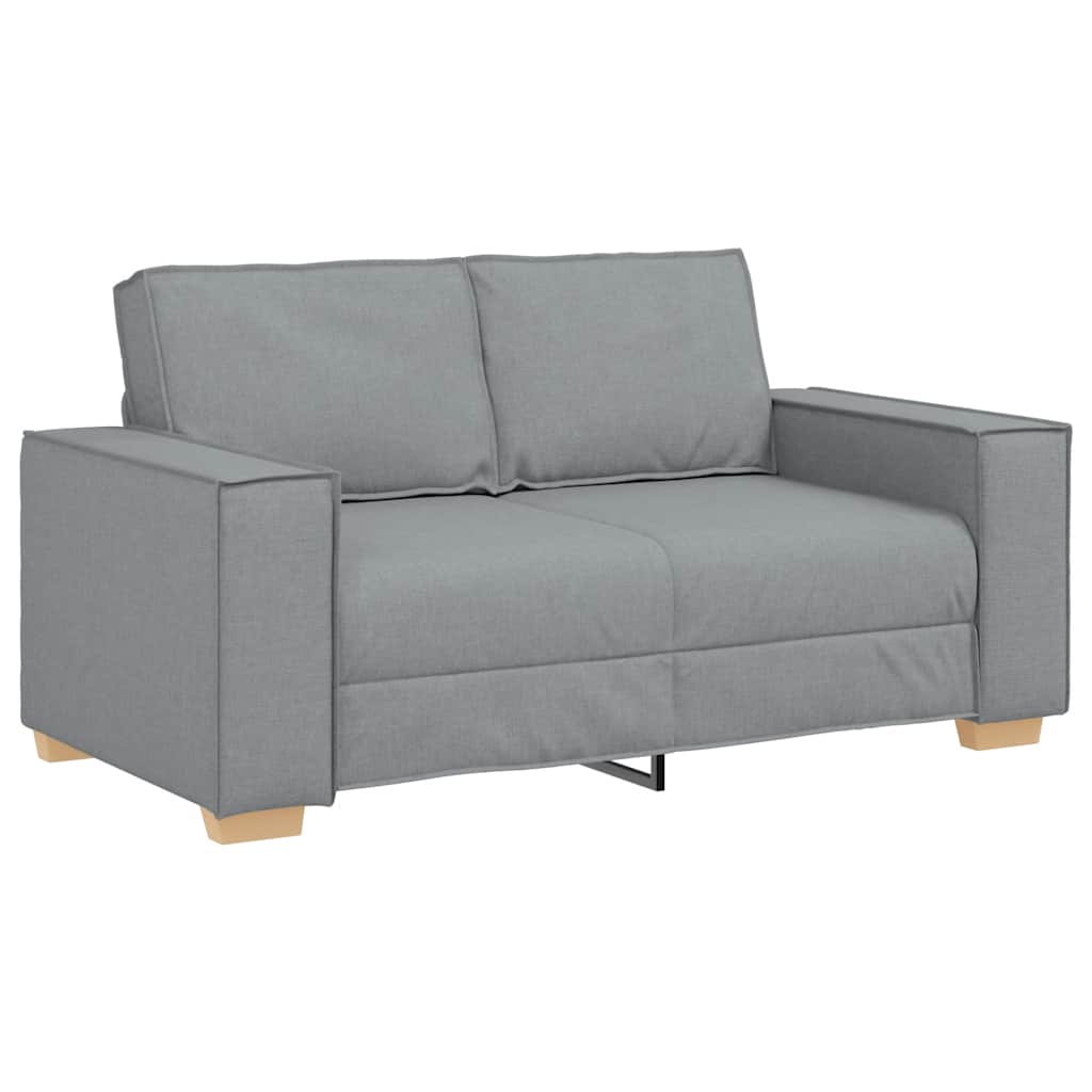 2-Delige Loungeset Met Kussens Stof Lichtgrijs