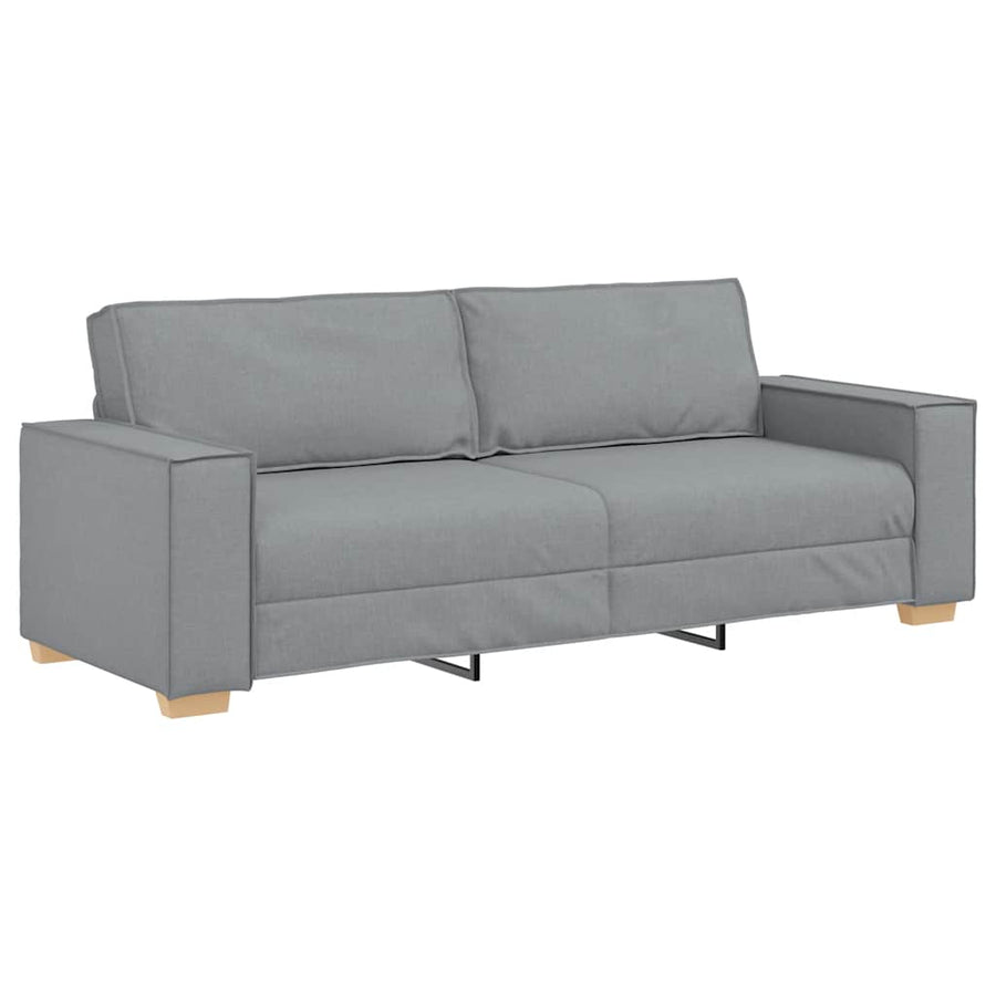 2-Delige Loungeset Met Kussens Stof Lichtgrijs