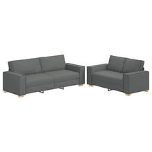 2-Delige Loungeset Met Kussens Stof Donkergrijs