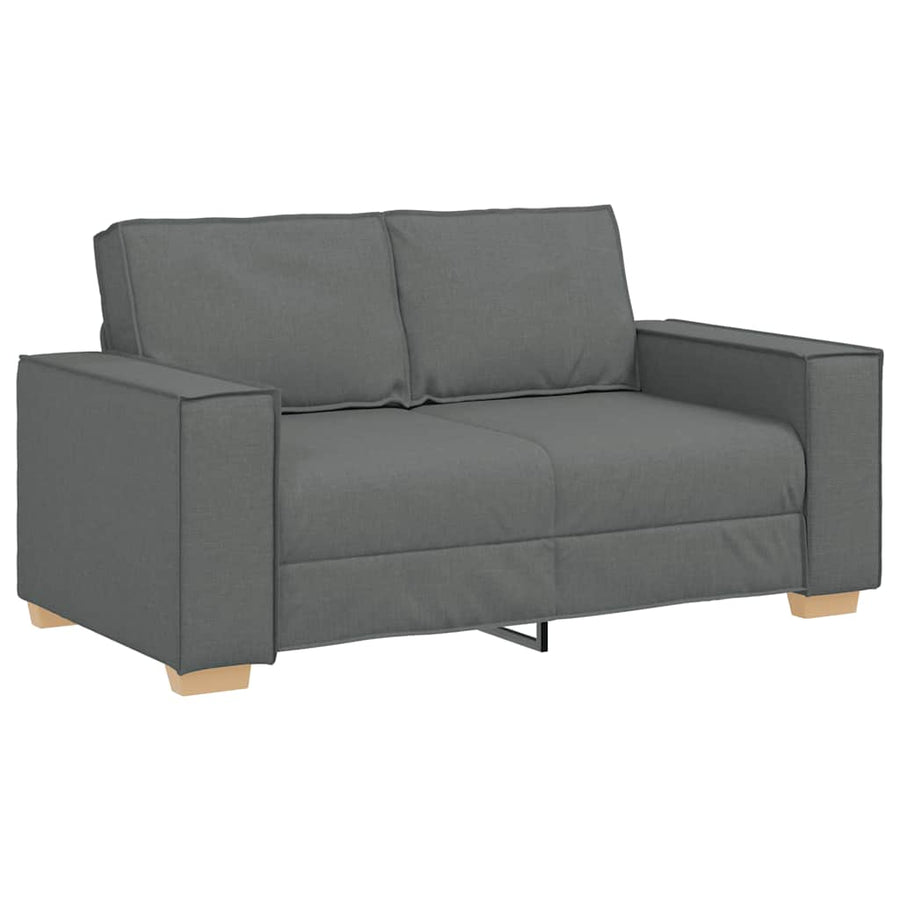 2-Delige Loungeset Met Kussens Stof Donkergrijs