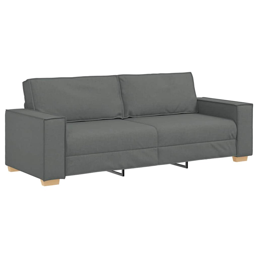 2-Delige Loungeset Met Kussens Stof Donkergrijs