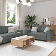 Loungeset 2-delig donkergrijs polyester