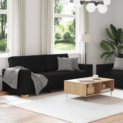 2-Delige Loungeset Met Kussens Stof Zwart