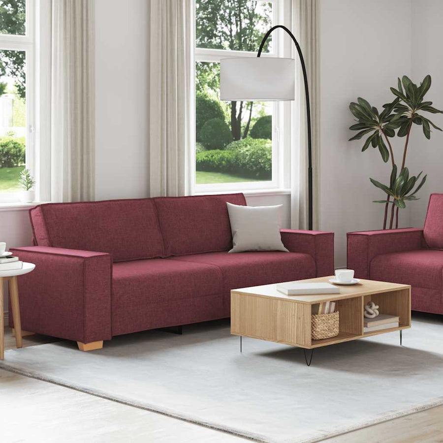 2-Delige Loungeset Met Kussens Stof Wijnrood