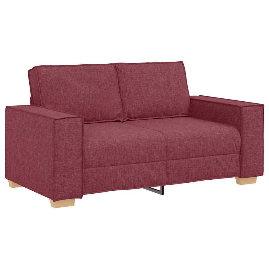 2-Delige Loungeset Met Kussens Stof Wijnrood