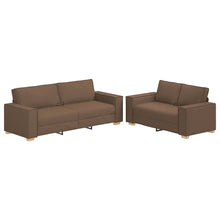 2-Delige Loungeset Met Kussens Stof Bruin