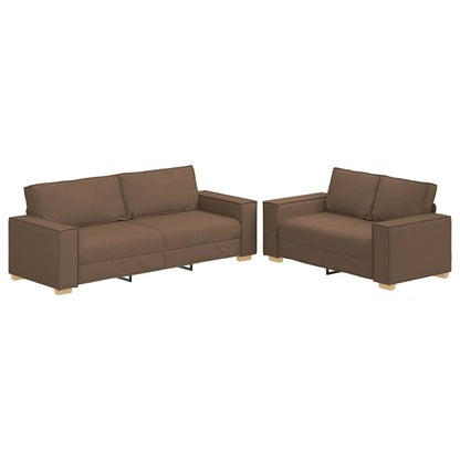 2-Delige Loungeset Met Kussens Stof Bruin
