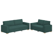 2-Delige Loungeset Met Kussens Stof Donkergroen