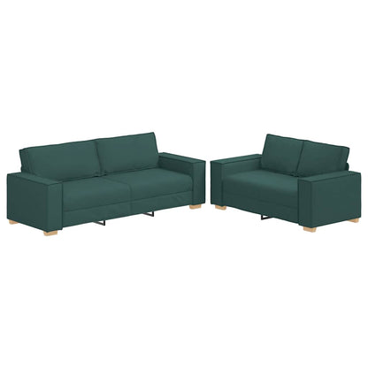 2-Delige Loungeset Met Kussens Stof Donkergroen