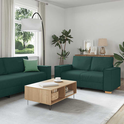 2-Delige Loungeset Met Kussens Stof Donkergroen